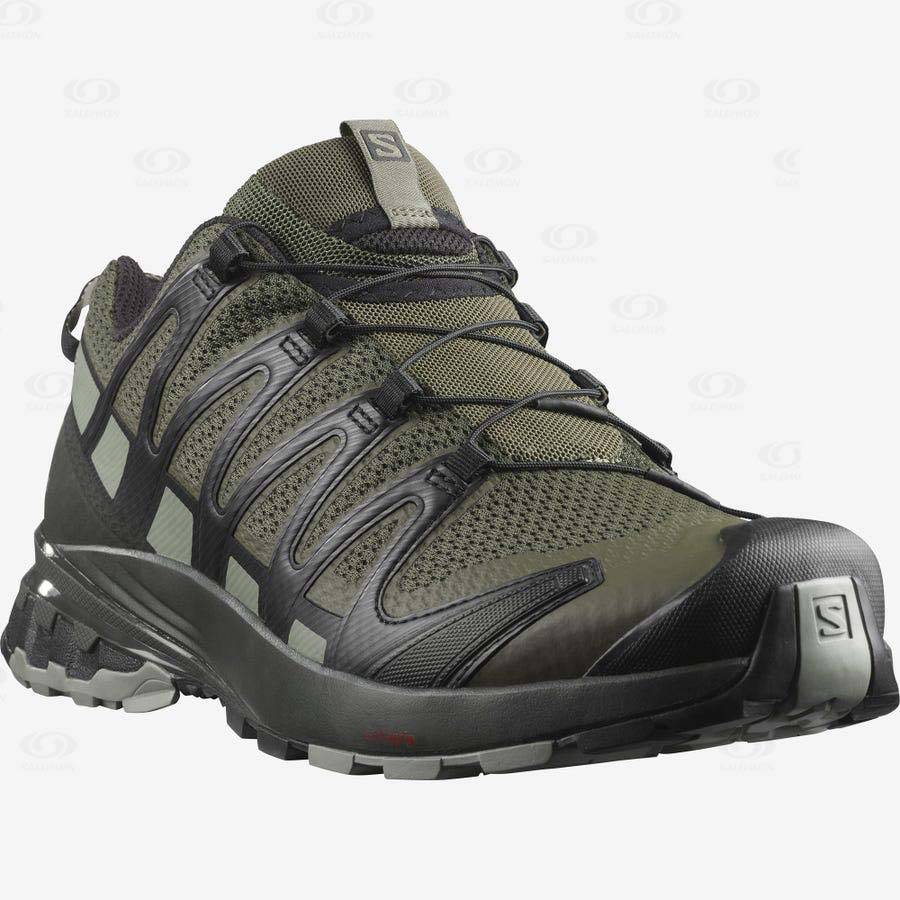 Black / Olive Salomon XA PRO 3D v8 Men's Hiking Shoes | US-O1343