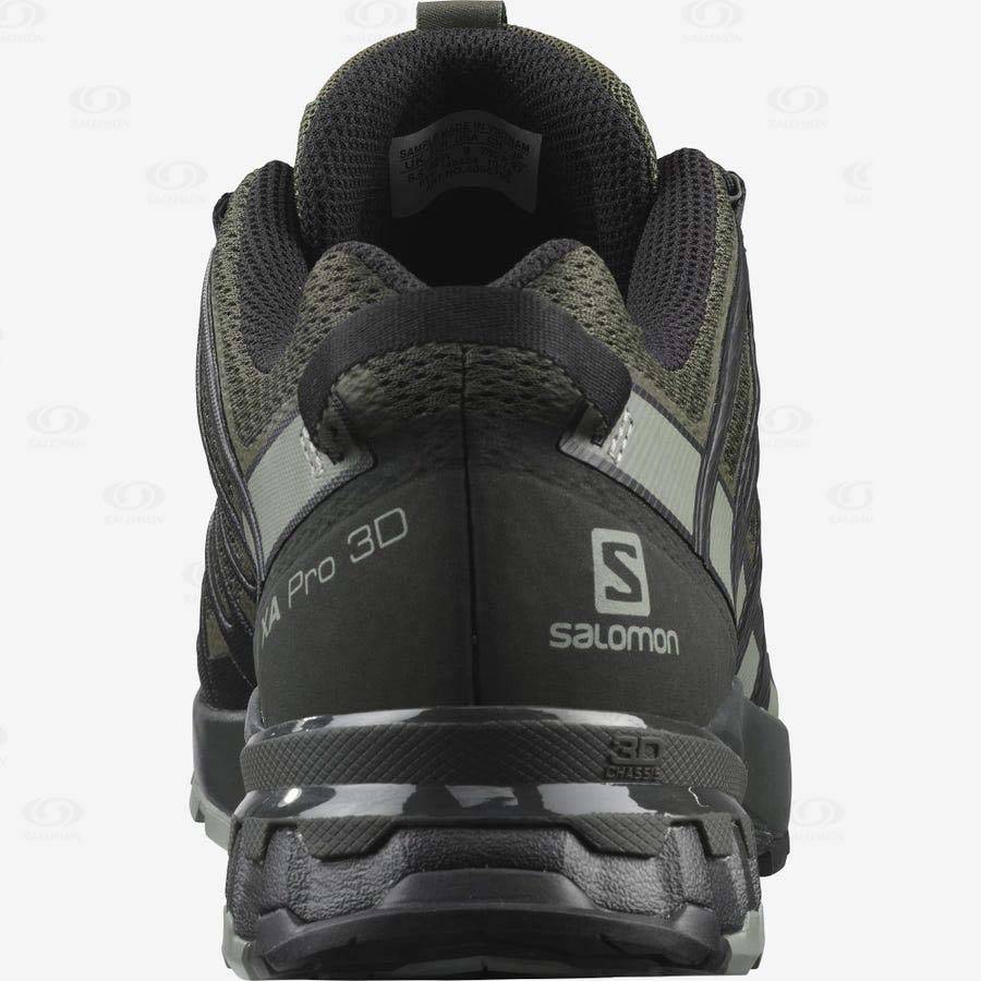 Black / Olive Salomon XA PRO 3D v8 Men's Hiking Shoes | US-O1343