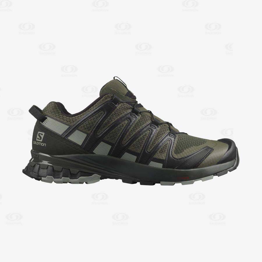 Black / Olive Salomon XA PRO 3D v8 Men\'s Hiking Shoes | US-O1343