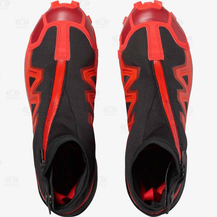 Black / Red Salomon SNOWSPIKE CLIMASALOMON™ Men's Waterproof Shoes | US-A1626