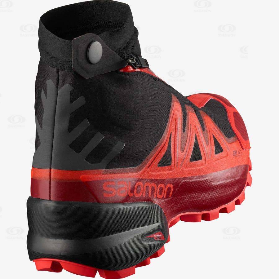 Black / Red Salomon SNOWSPIKE CLIMASALOMON™ Men's Waterproof Shoes | US-A1626