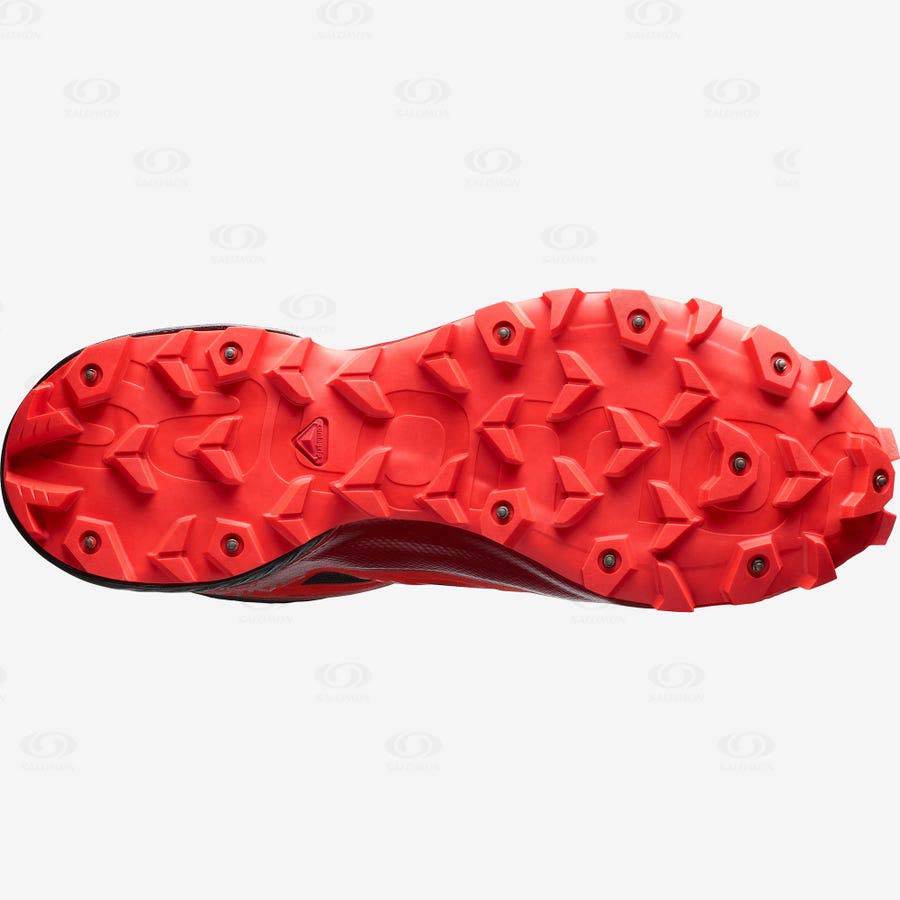 Black / Red Salomon SNOWSPIKE CLIMASALOMON™ WATERPROOF Women's Trail Running Shoes | US-wA1430