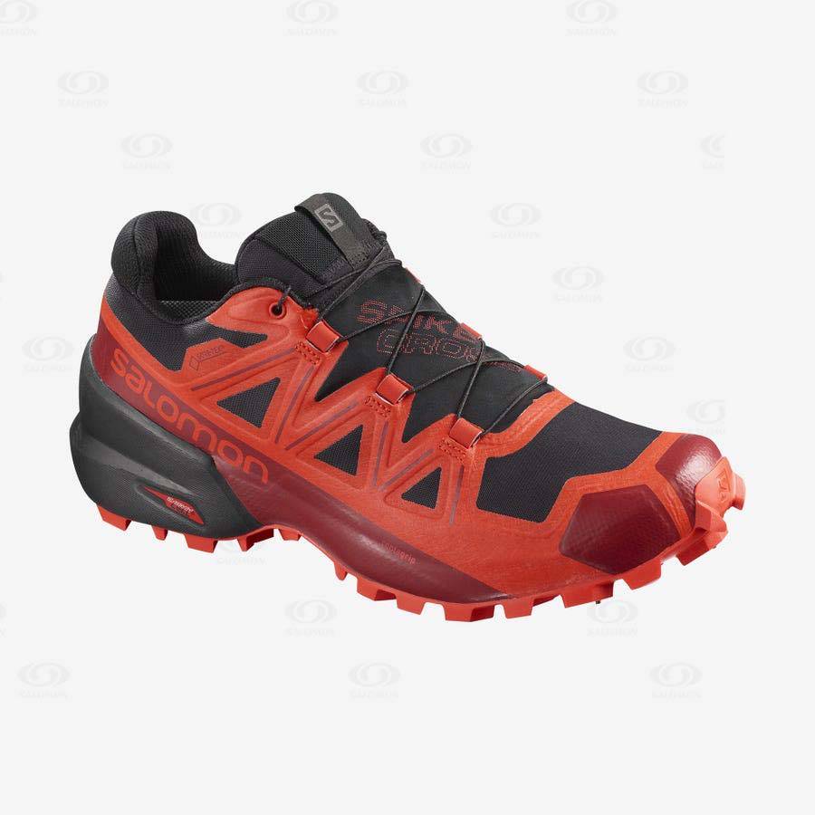 Black / Red Salomon SPIKECROSS 5 GORE-TEX Women\'s Trail Running Shoes | US-L1340