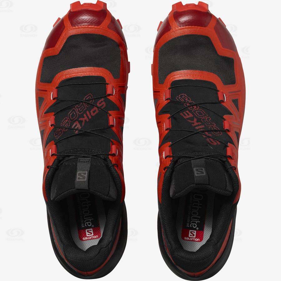 Black / Red Salomon SPIKECROSS 5 GORE-TEX Men's Trail Running Shoes | US-M2259