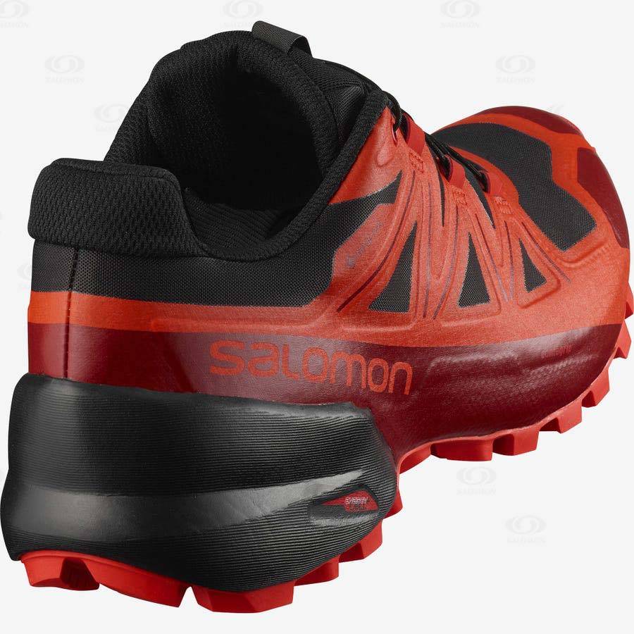 Black / Red Salomon SPIKECROSS 5 GORE-TEX Men's Trail Running Shoes | US-M2259