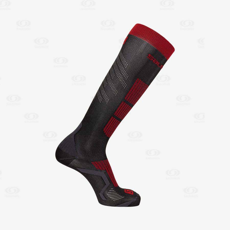 Black / Red Salomon S/PRO Men\'s Socks | US-M2441