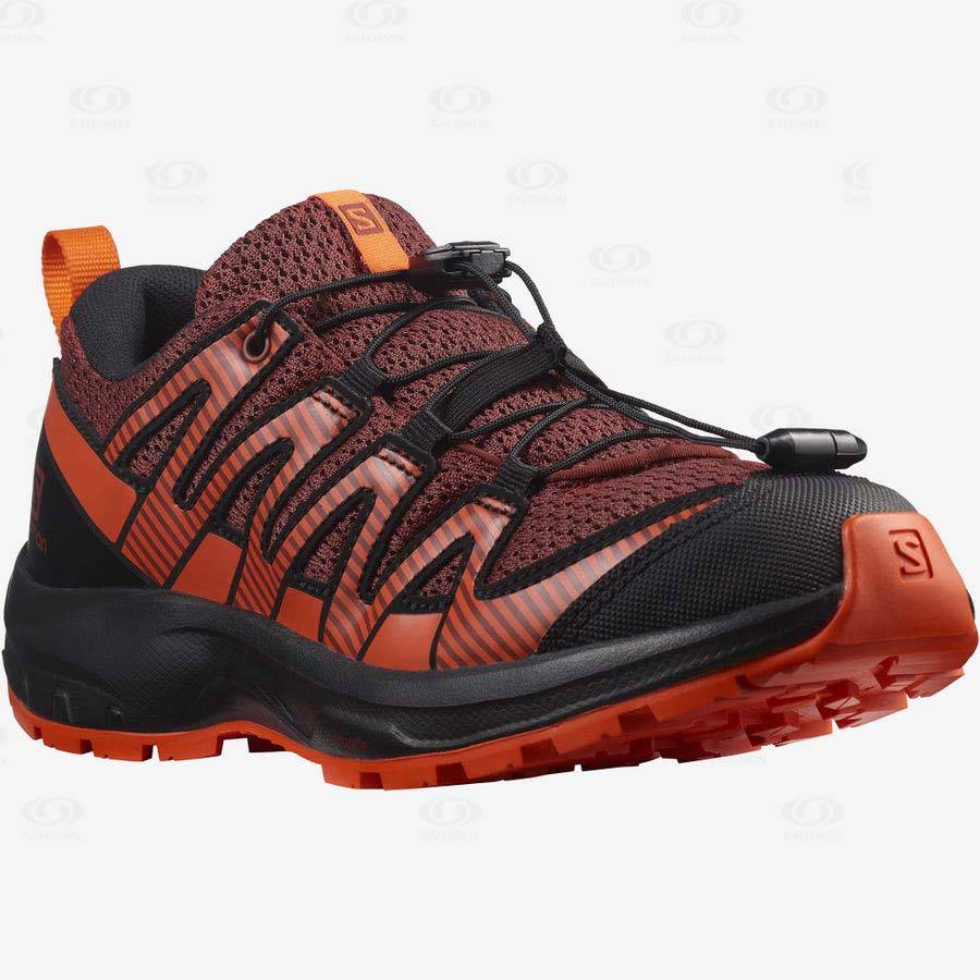 Black / Red Salomon XA PRO V8 kids Hiking Shoes | US-M1125