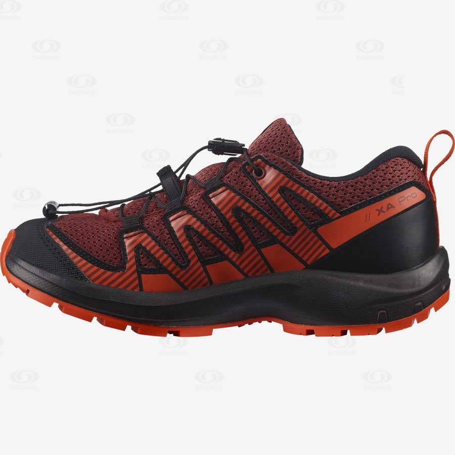 Black / Red Salomon XA PRO V8 kids Hiking Shoes | US-M1125