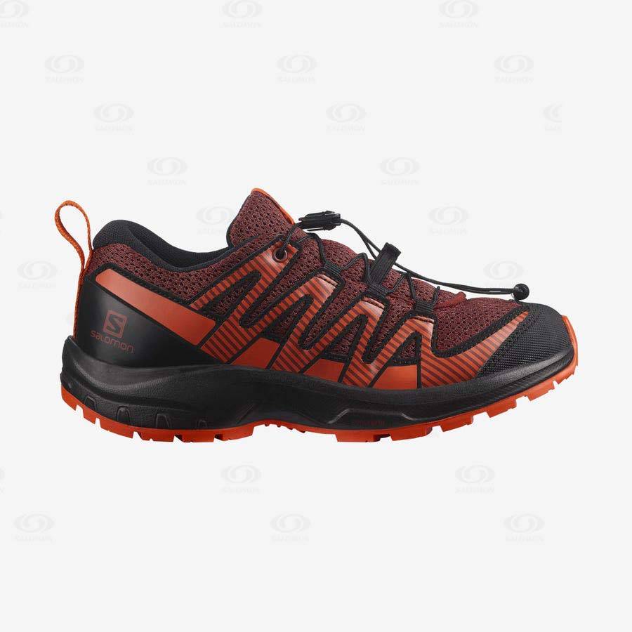 Black / Red Salomon XA PRO V8 kids Hiking Shoes | US-M1125