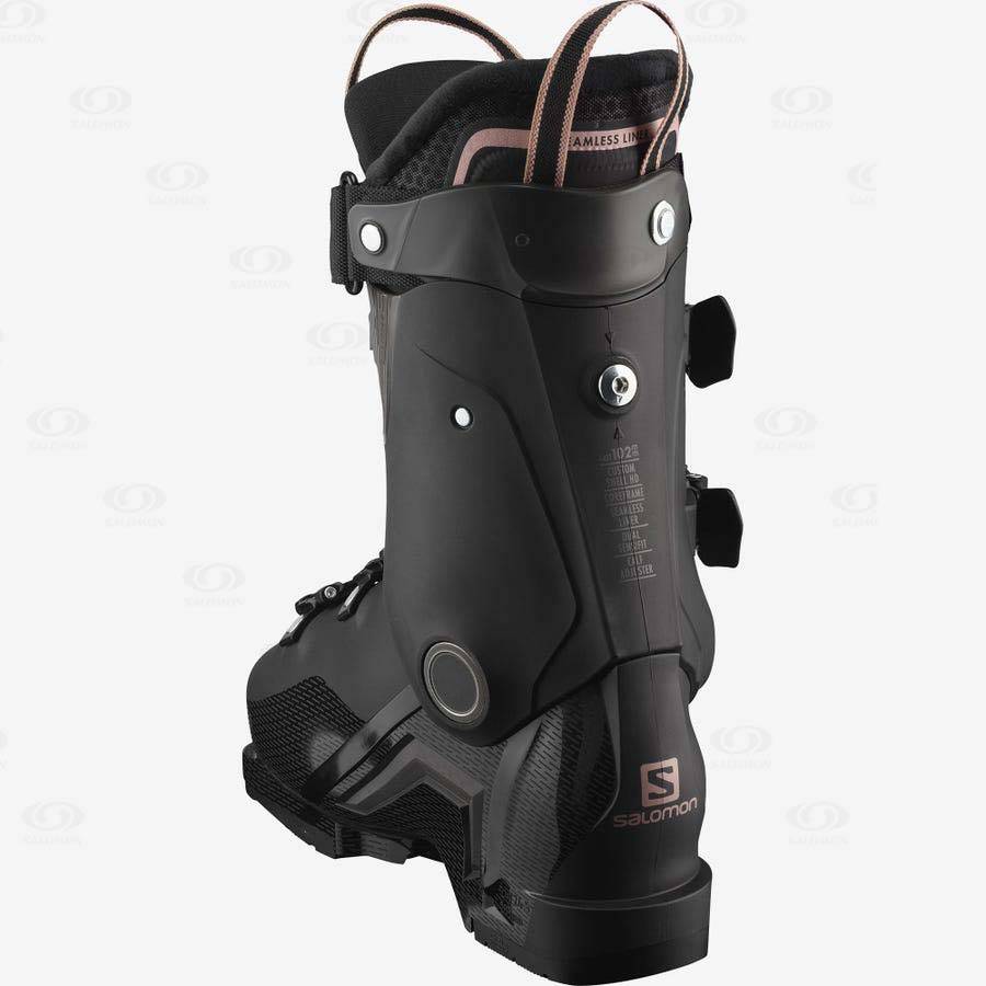 Black / Rose Gold Salomon S/PRO HV 100 Women's Ski Boots | US-N1176