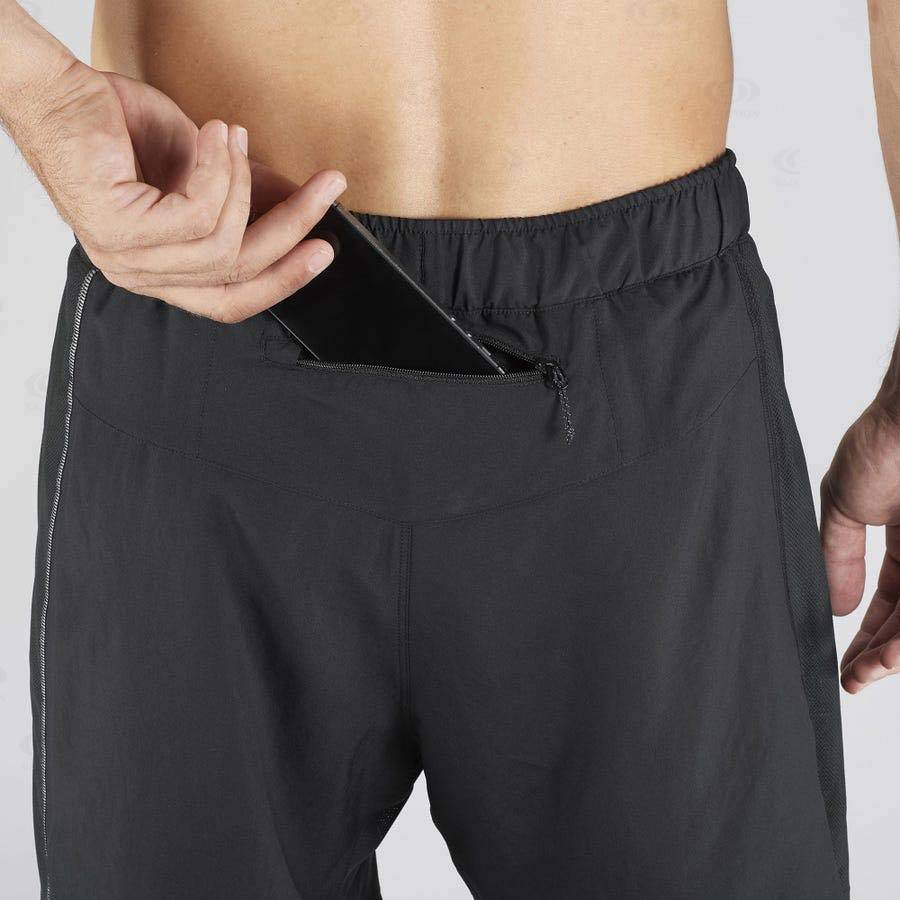 Black Salomon AGILE 2IN1 Men's Shorts | US-O1600