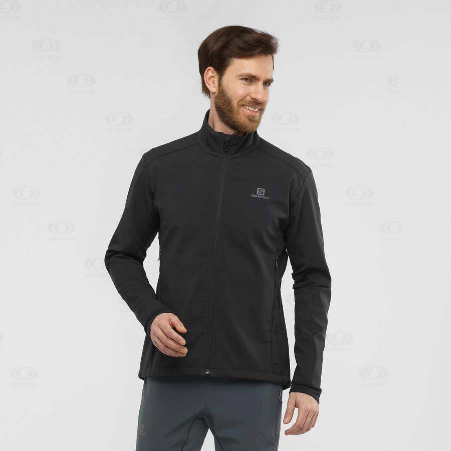 Black Salomon AGILE SOFTSHELL Men's Softshell Jackets | US-S2486