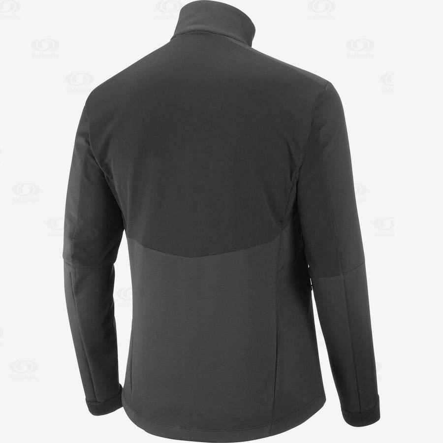 Black Salomon AGILE SOFTSHELL Men's Softshell Jackets | US-S2486