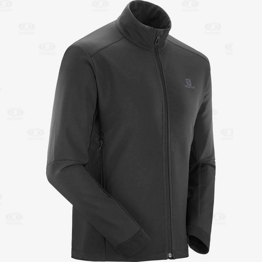 Black Salomon AGILE SOFTSHELL Men's Softshell Jackets | US-S2486