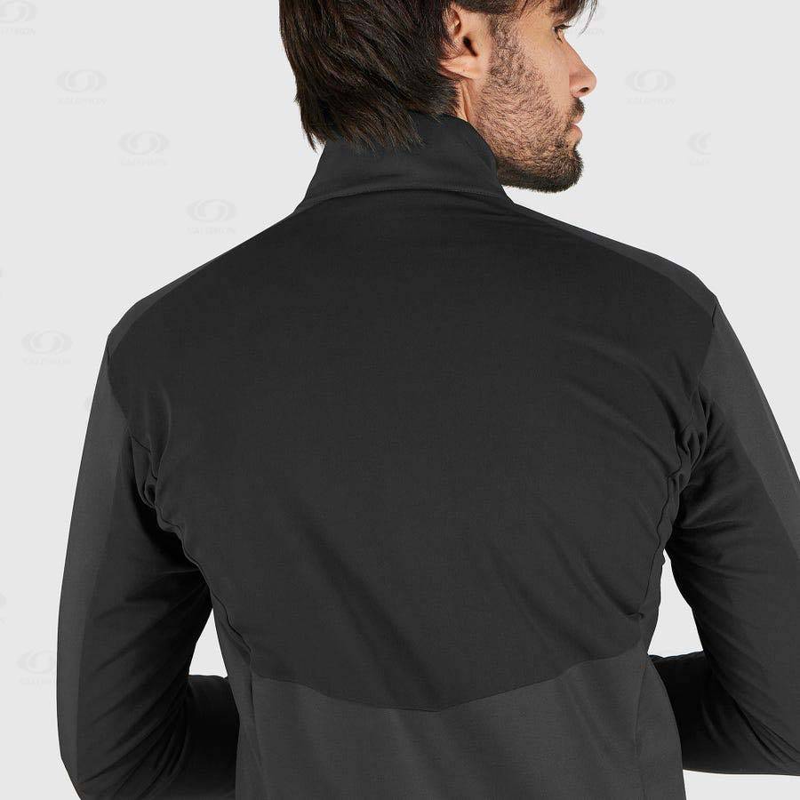 Black Salomon AGILE SOFTSHELL Men's Softshell Jackets | US-S2486