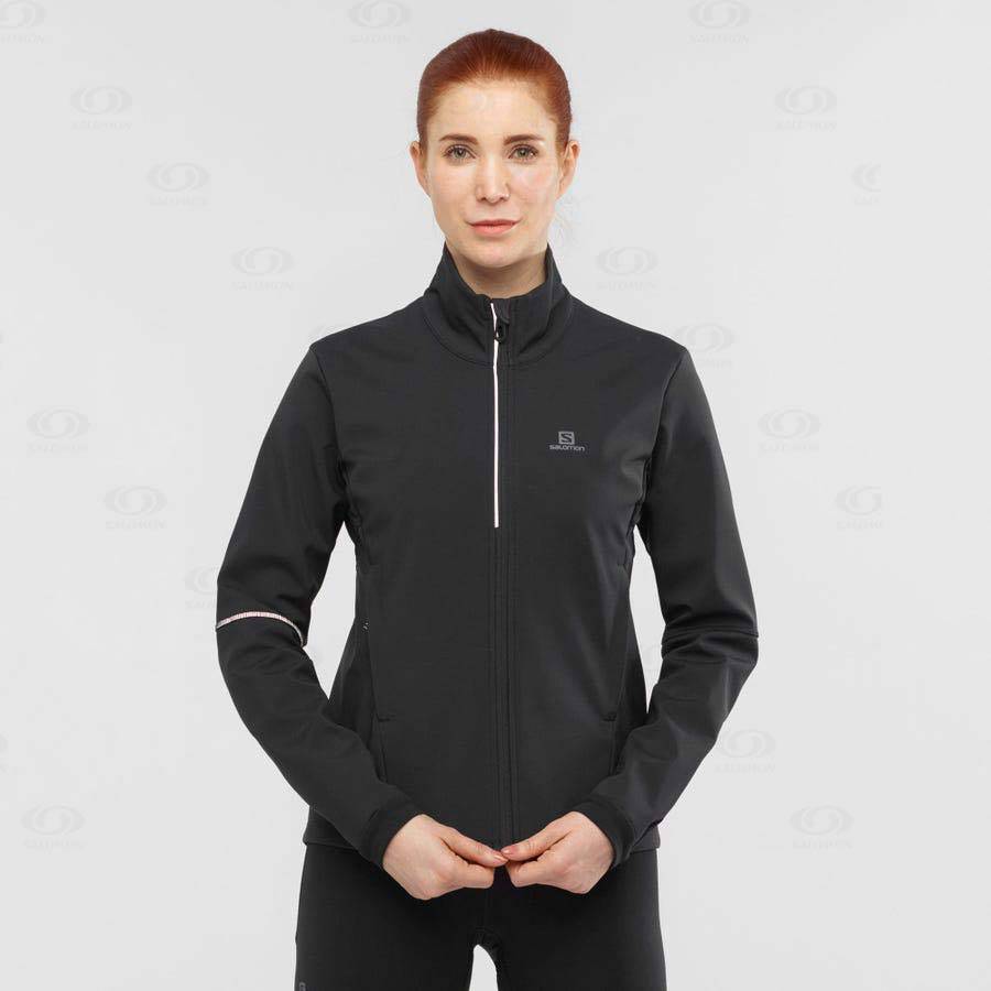 Black Salomon AGILE SOFTSHELL Women's Softshell Jackets | US-A1094