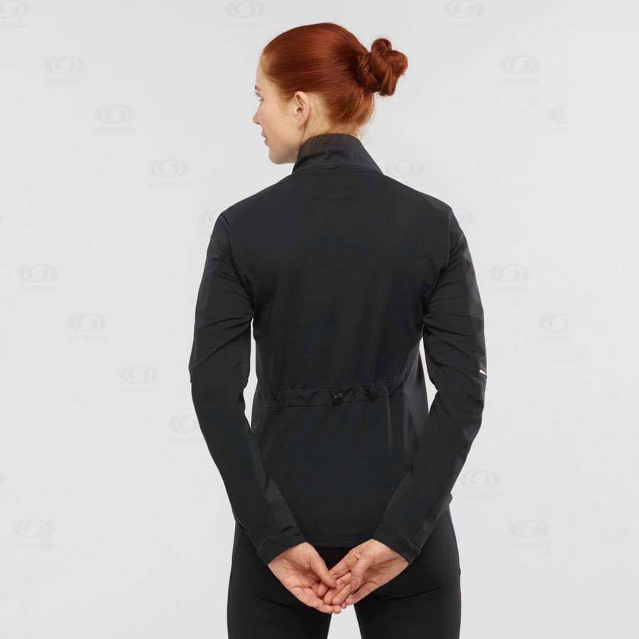 Black Salomon AGILE SOFTSHELL Women's Softshell Jackets | US-A1094