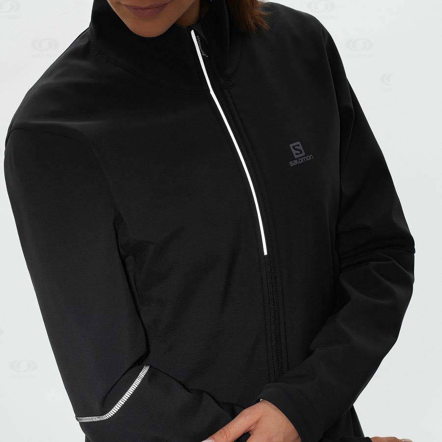 Black Salomon AGILE SOFTSHELL Women's Softshell Jackets | US-A1094