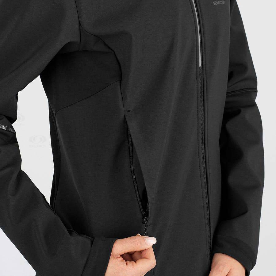 Black Salomon AGILE SOFTSHELL Women's Softshell Jackets | US-A1094