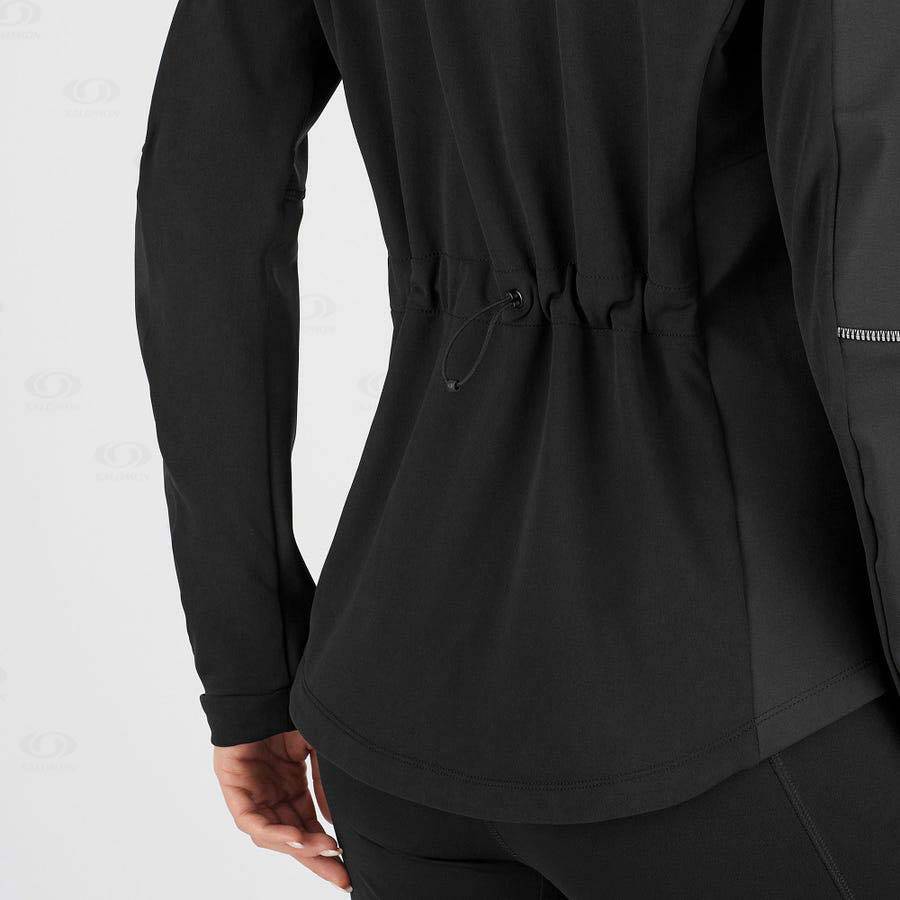 Black Salomon AGILE SOFTSHELL Women's Softshell Jackets | US-A1094