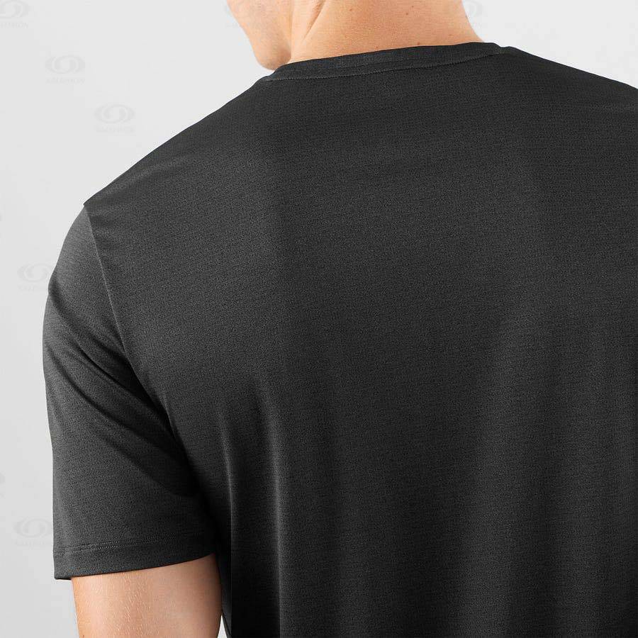 Black Salomon AGILE TRAINING Men's T Shirts | US-M1972