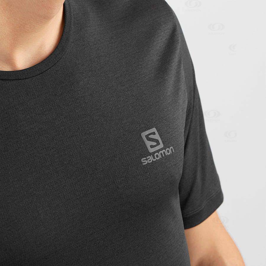 Black Salomon AGILE TRAINING Men's T Shirts | US-M1972