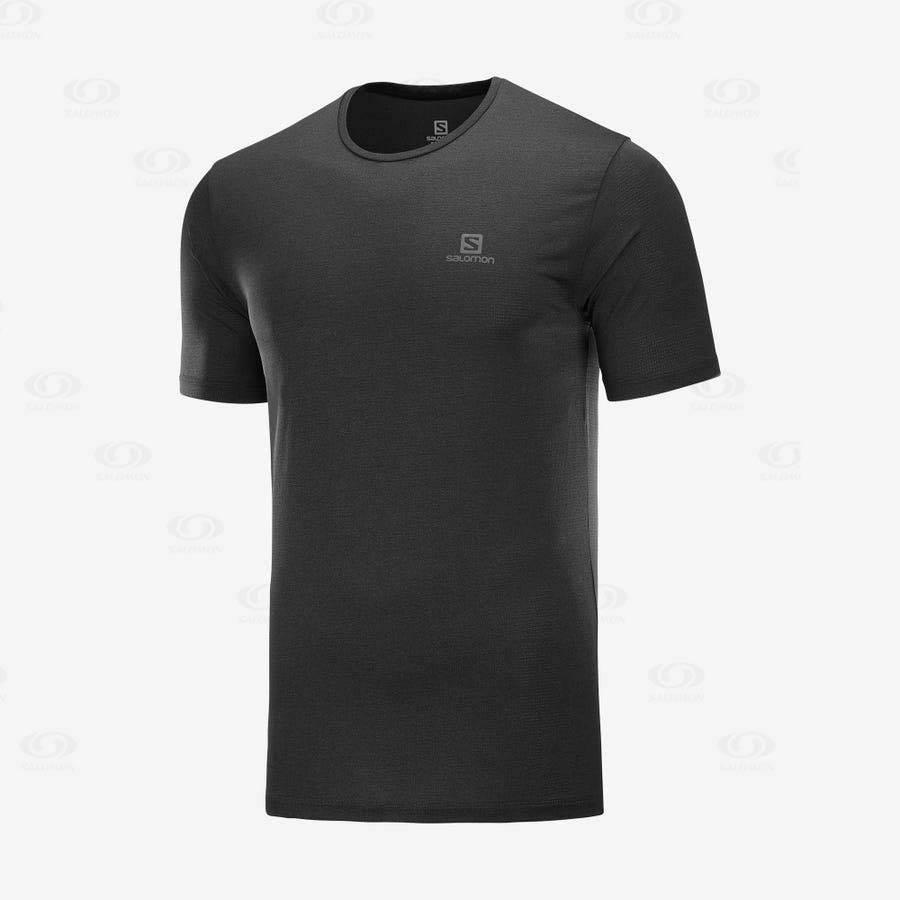 Black Salomon AGILE TRAINING Men\'s T Shirts | US-M1972