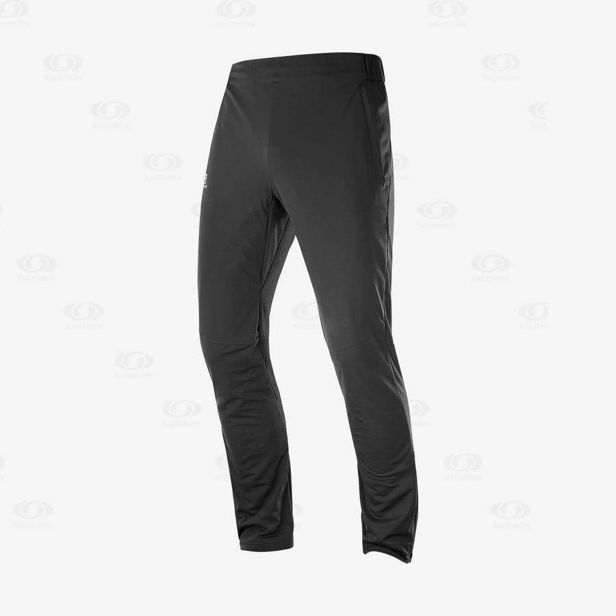 Black Salomon AGILE WARM Men's Ski Pants | US-O2083