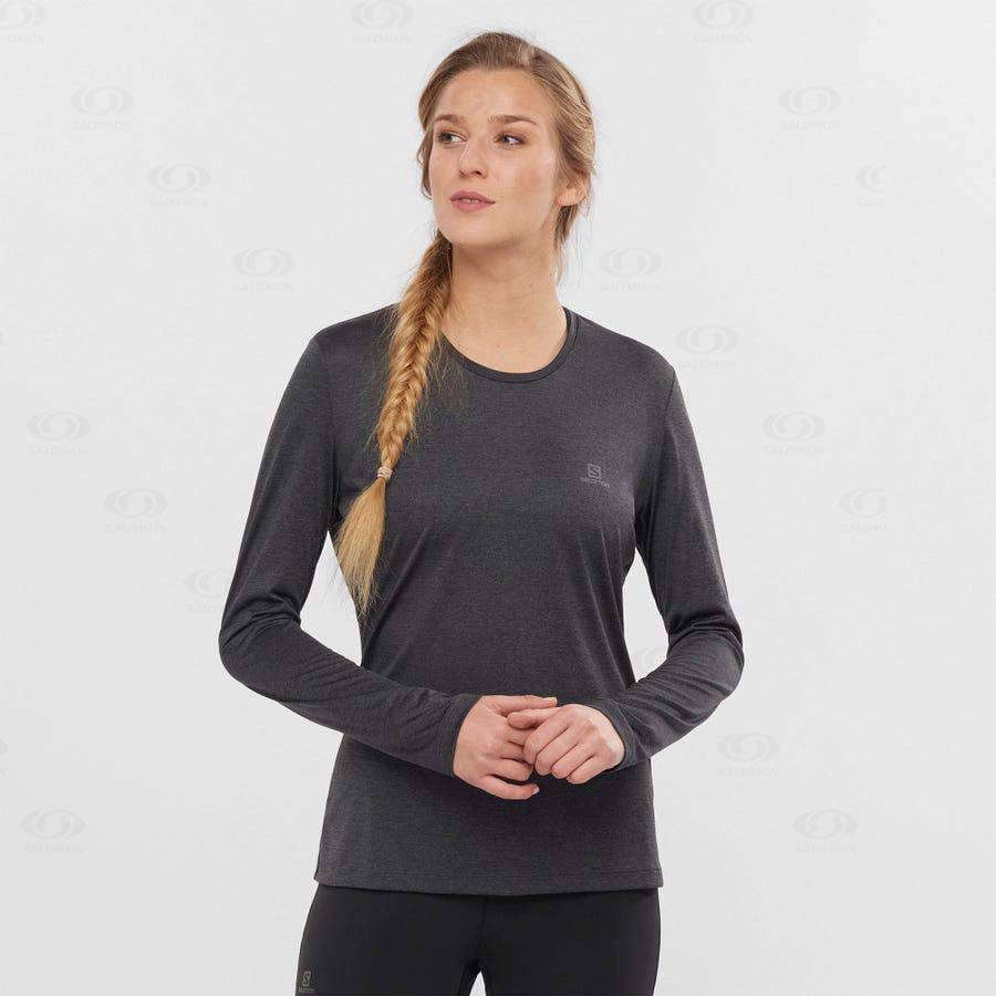 Black Salomon AGILE Women's T Shirts | US-N1337