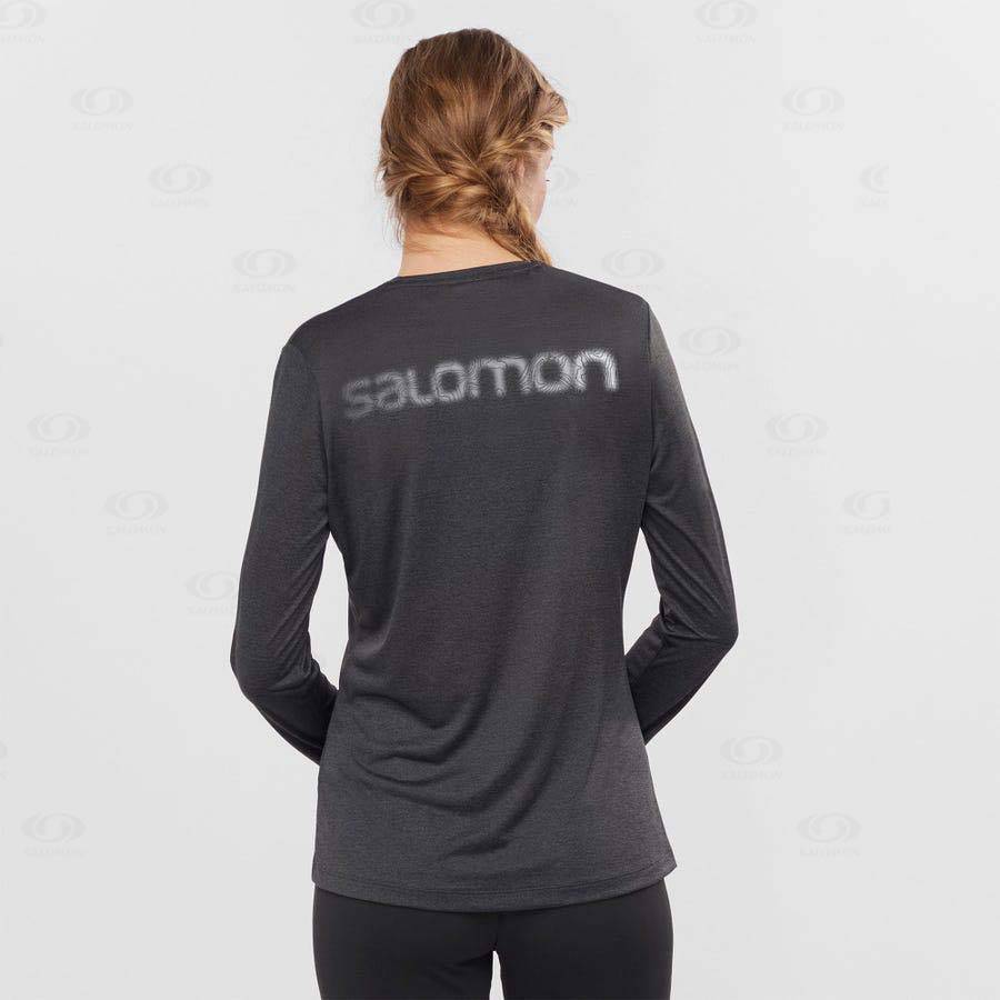 Black Salomon AGILE Women's T Shirts | US-N1337