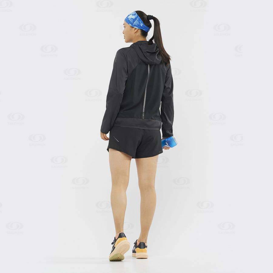 Black Salomon BONATTI CROSS WIND Women's Windbreakers Jacket | US-N1358