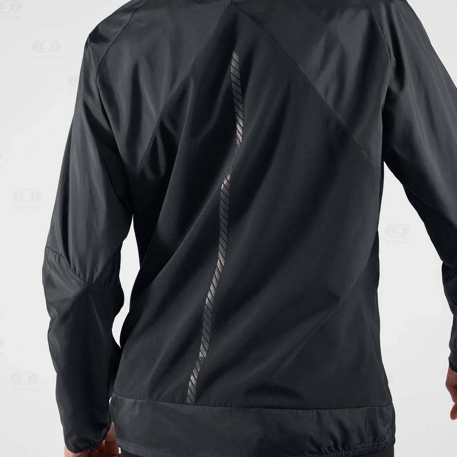 Black Salomon BONATTI CROSS WIND Women's Windbreakers Jacket | US-N1358