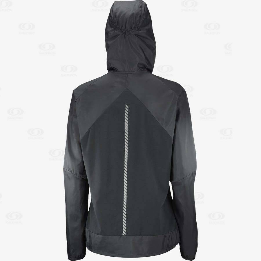 Black Salomon BONATTI CROSS WIND Women's Windbreakers Jacket | US-N1358