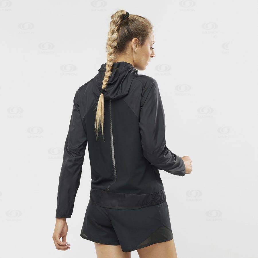 Black Salomon BONATTI CROSS WIND Women's Windbreakers Jacket | US-N1358