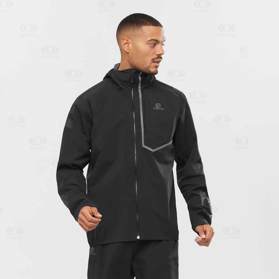 Black Salomon BONATTI TRAIL Men's Waterproof Jackets | US-A1206