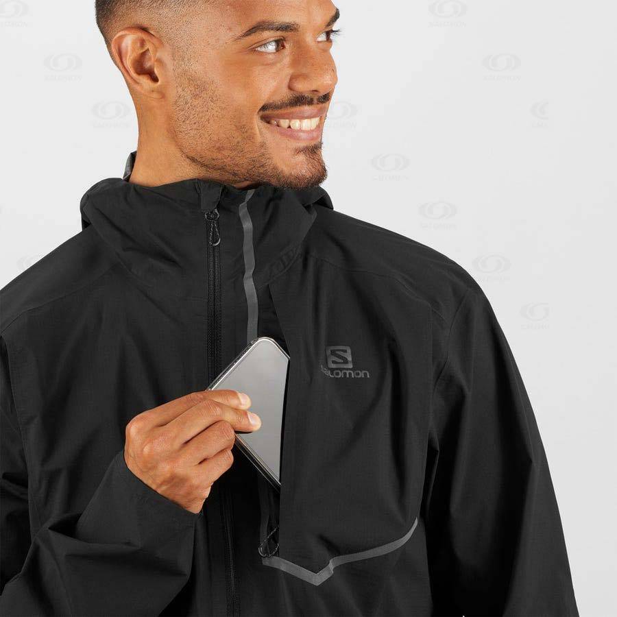 Black Salomon BONATTI TRAIL Men's Waterproof Jackets | US-A1206