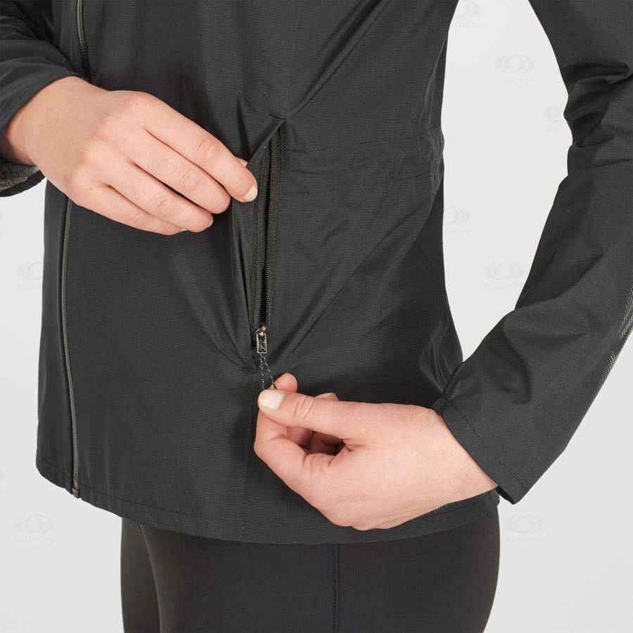 Black Salomon BONATTI WATERPROOF Women's Waterproof Jackets | US-N2576