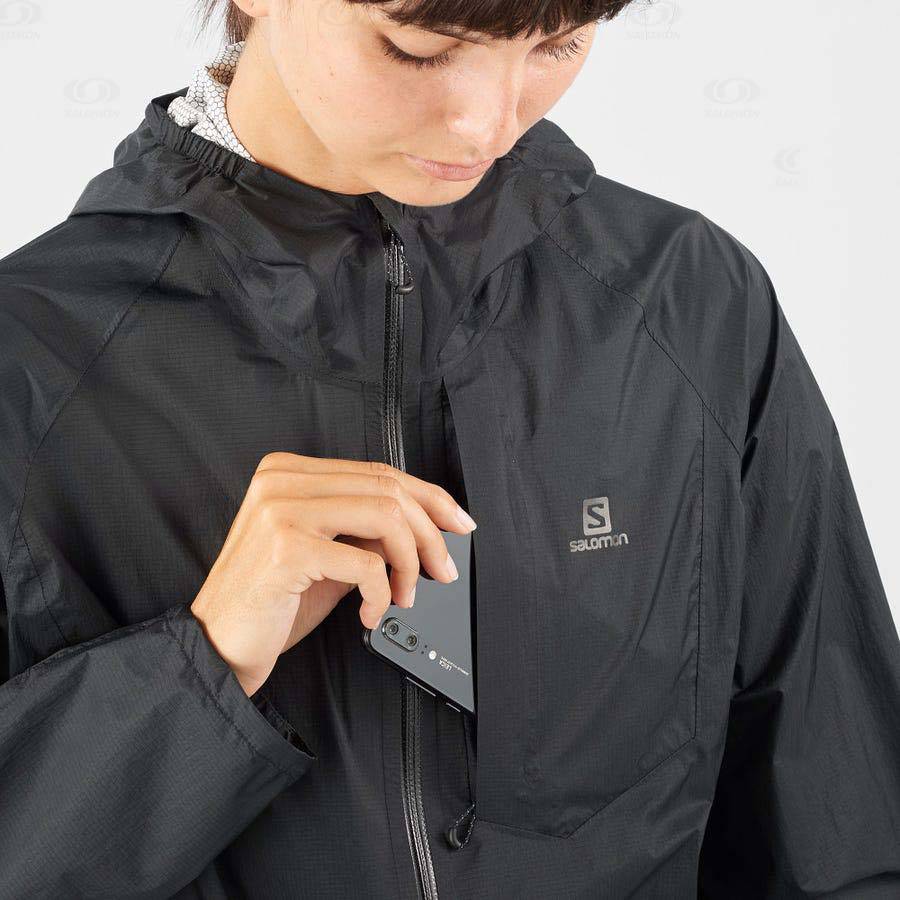 Black Salomon BONATTI WATERPROOF Women's Waterproof Jackets | US-O1882