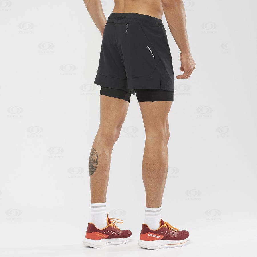 Black Salomon CROSS 2IN1 Men's Shorts | US-L1956