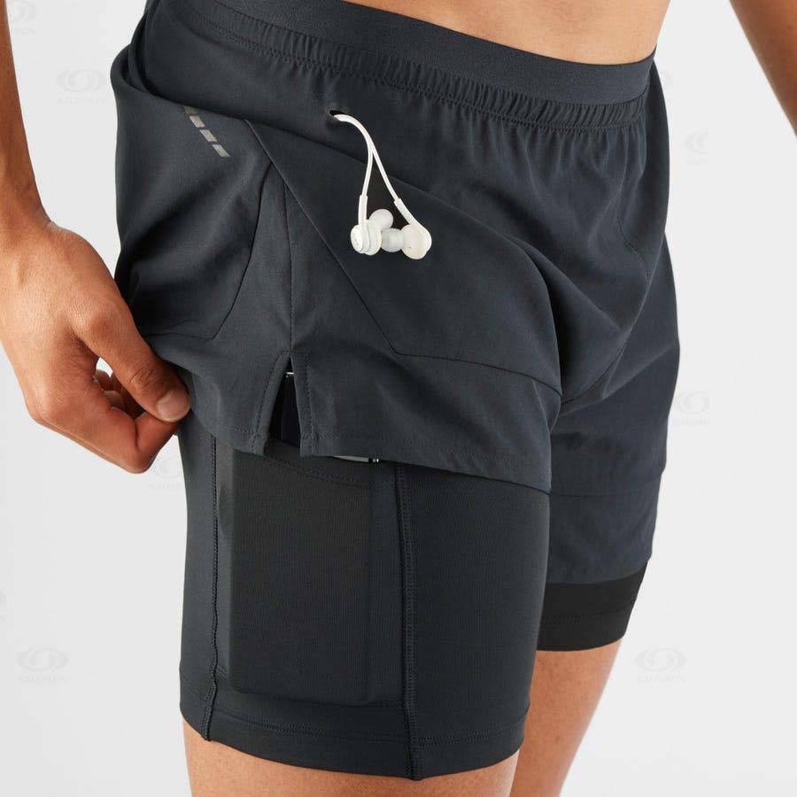 Black Salomon CROSS 2IN1 Men's Shorts | US-L1956