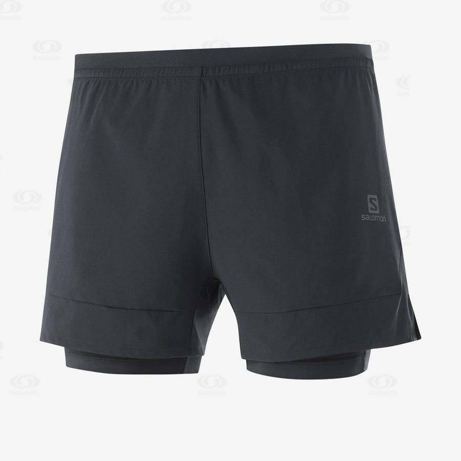 Black Salomon CROSS 2IN1 Men\'s Shorts | US-L1956