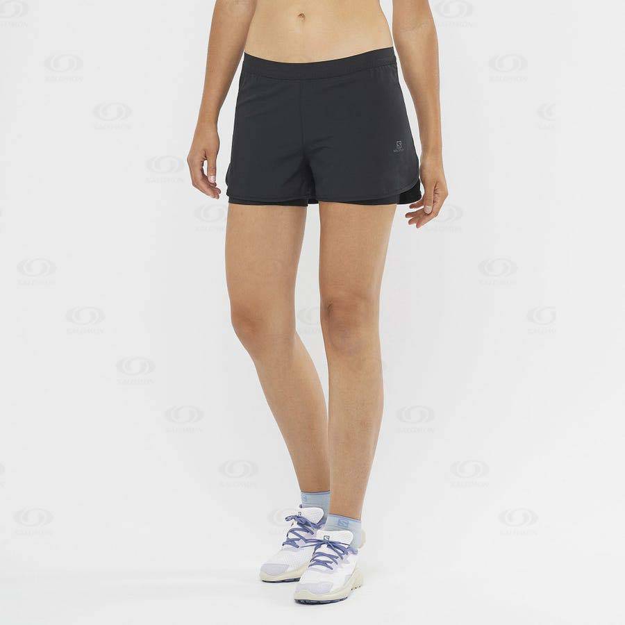 Black Salomon CROSS 2IN1 Women's Shorts | US-A2515