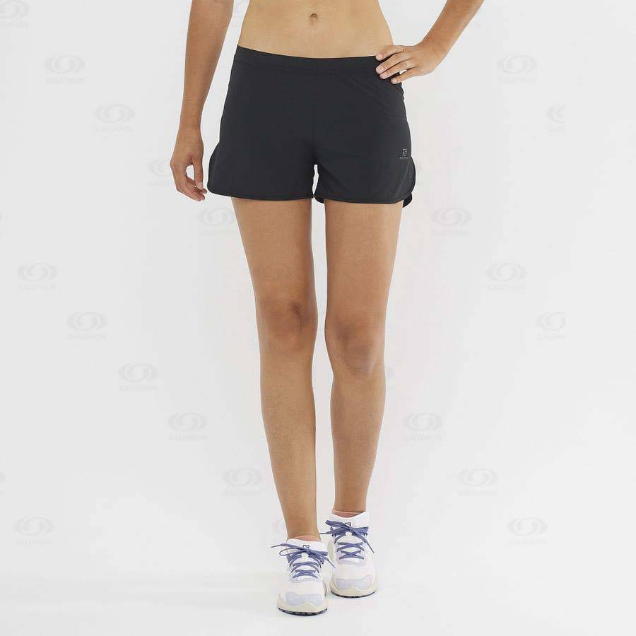 Black Salomon CROSS 3'' Women's Shorts | US-S1793