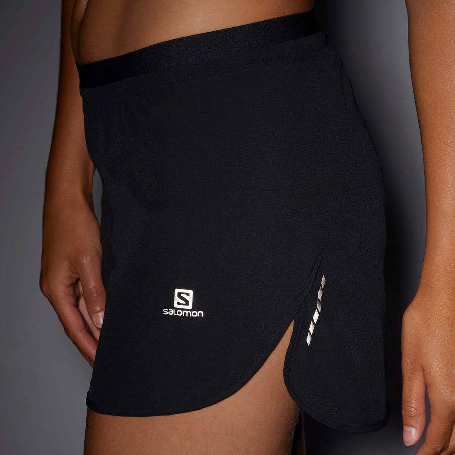 Black Salomon CROSS 3'' Women's Shorts | US-S1793