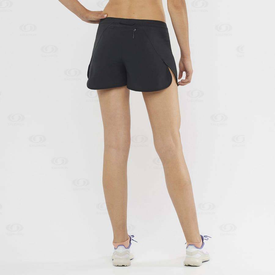 Black Salomon CROSS 3'' Women's Shorts | US-S1793