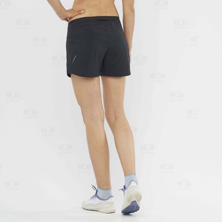 Black Salomon CROSS 5'' Women's Shorts | US-A1640