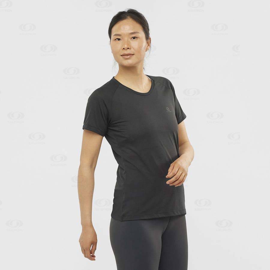 Black Salomon CROSS REBEL Women's T Shirts | US-M1041