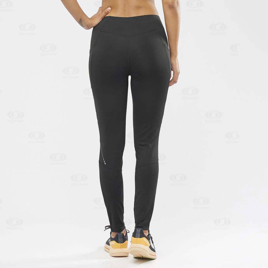 Black Salomon CROSS RUN 28'' Women's Running Tights | US-W3500