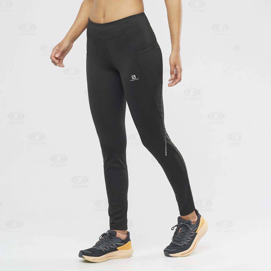 Black Salomon CROSS RUN 28'' Women's Running Tights | US-W3500