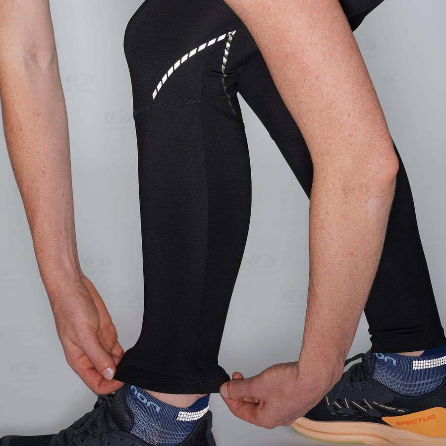 Black Salomon CROSS RUN 28'' Women's Running Tights | US-W3500